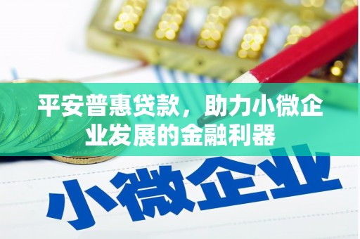 商丘平安普惠贷款，助力小微企业发展的金融利器