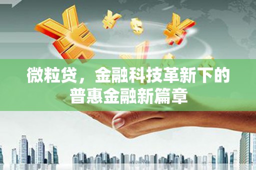 商丘微粒贷，金融科技革新下的普惠金融新篇章
