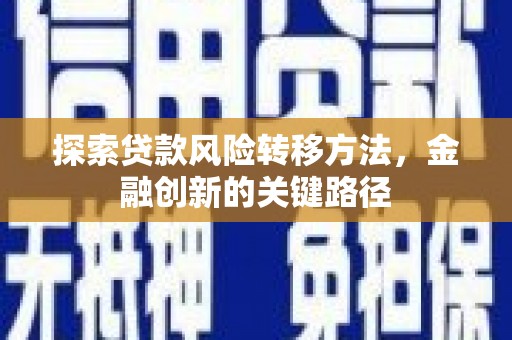 商丘探索贷款风险转移方法，金融创新的关键路径