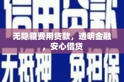 商丘无隐藏费用贷款，透明金融，安心借贷