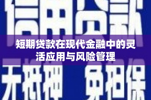 商丘短期贷款在现代金融中的灵活应用与风险管理